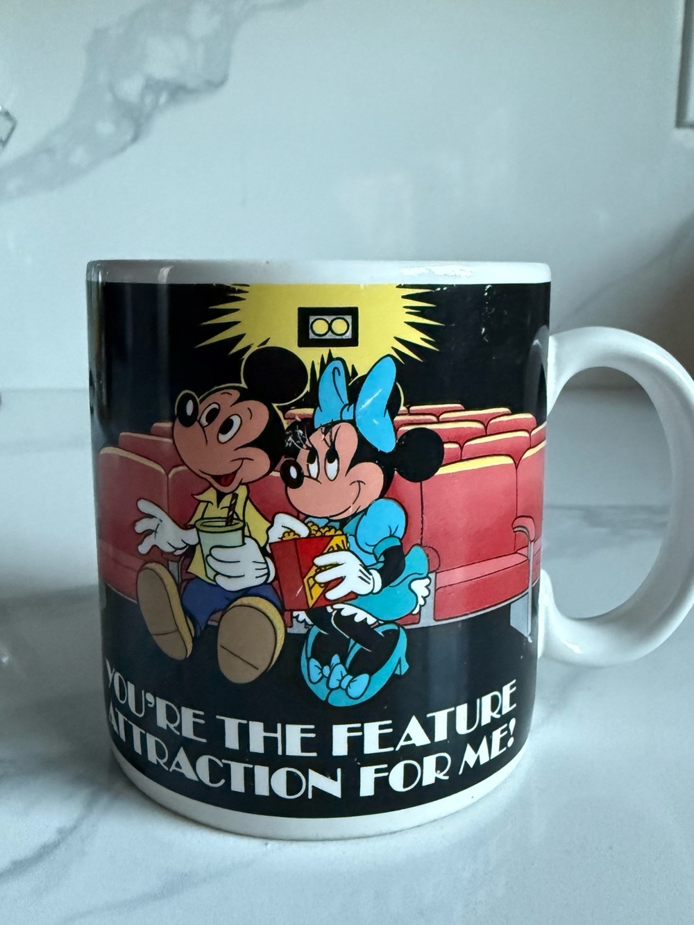 VTG 1987 Disney Mickey, Minnie and Goofy Movie Theater Coffee Mug by Applause